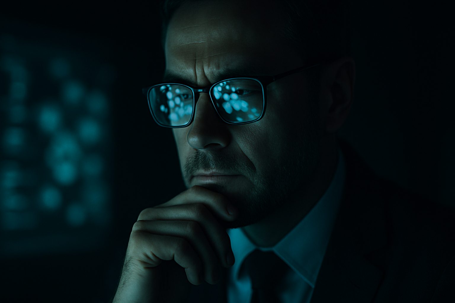 A medical reviewer examining AI-surfaced evidence on screen before signing off